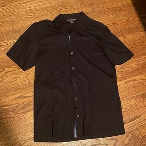Michael Kors Medium Black Button-up Polo